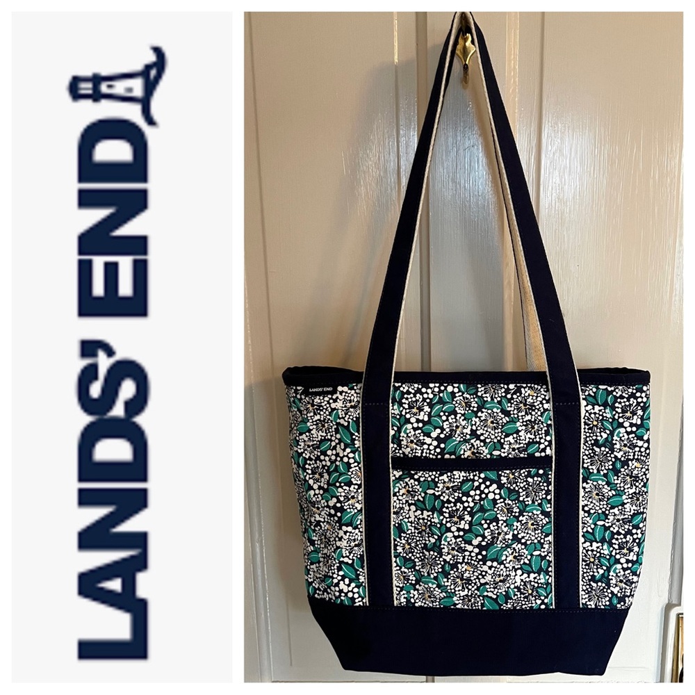 Lands’ End Classic Tote Bag floral print